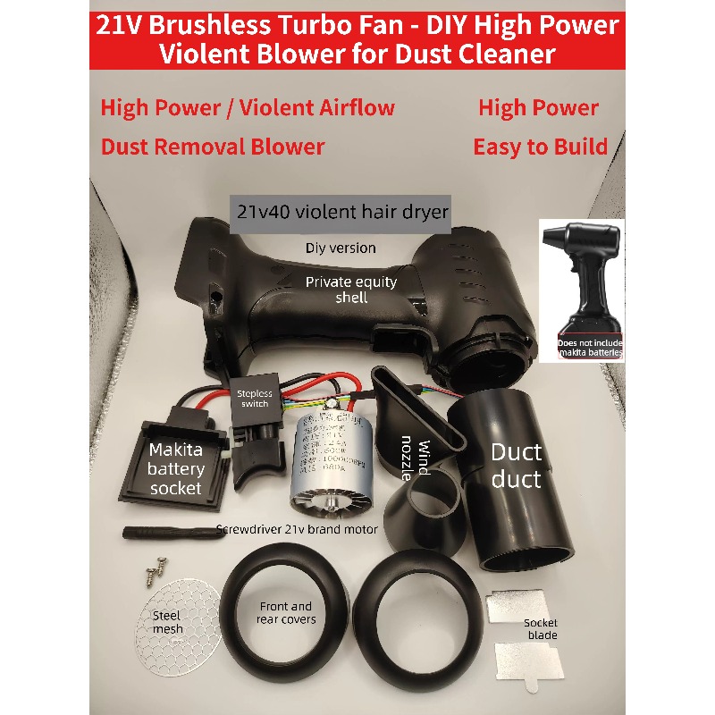 Power Tools Diy - 21V Brushless Turbofan DIY - High