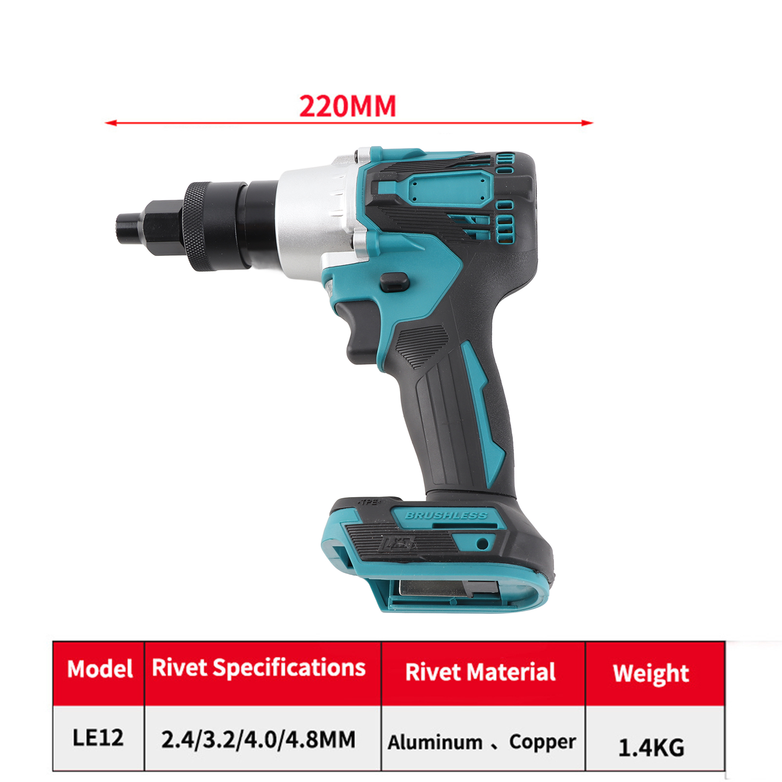 Electric Riveting Gun Brushles – Power Tools For Sale recenzja i cena