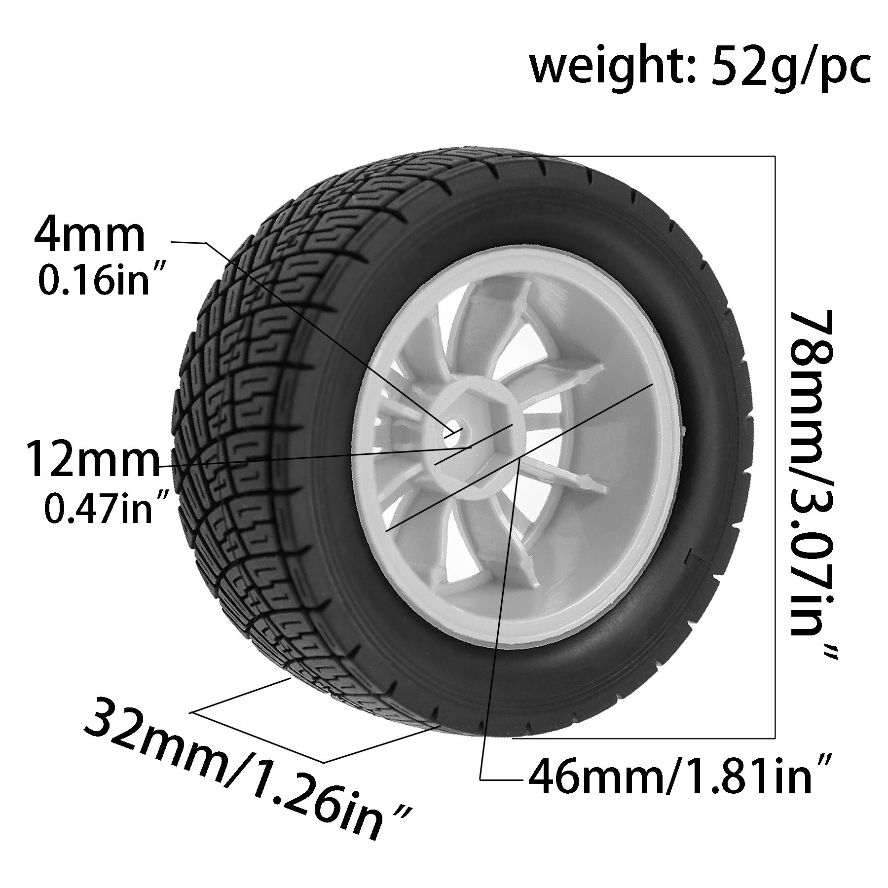 78mm 1/10 RC Rally Rubber Tire – Impact Driver Cordless recenzja i cena