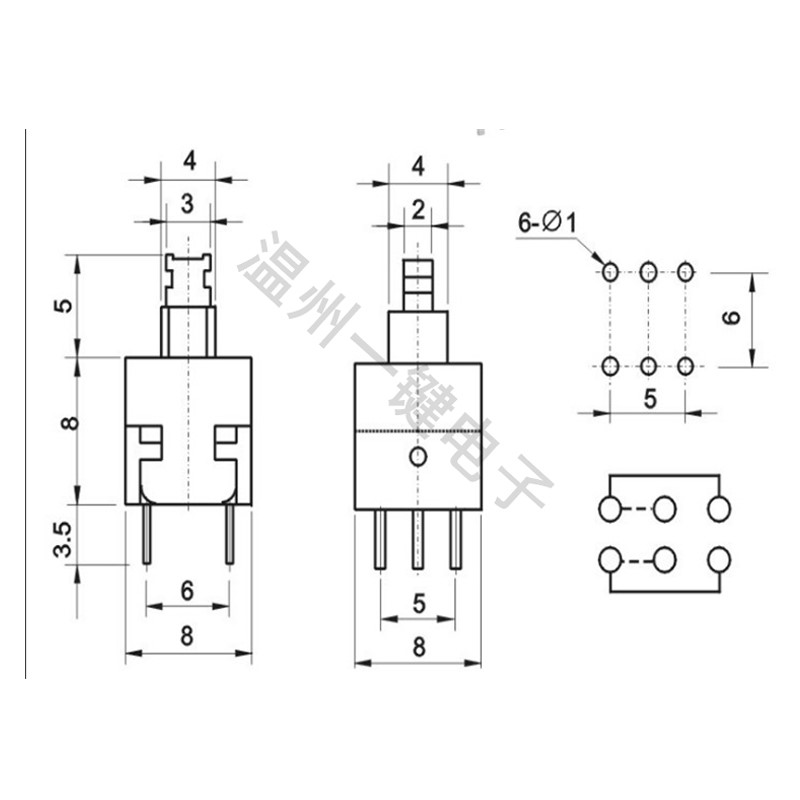 10PCS KFT-8.0A 8.0x8.0mm 6pin  – Power Tools Kft recenzja i cena